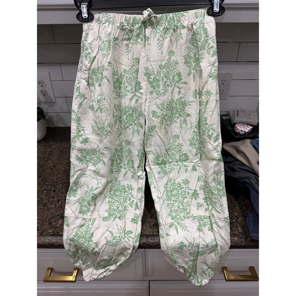 paisley lane green‎ toile lines jogger pants girl's 10